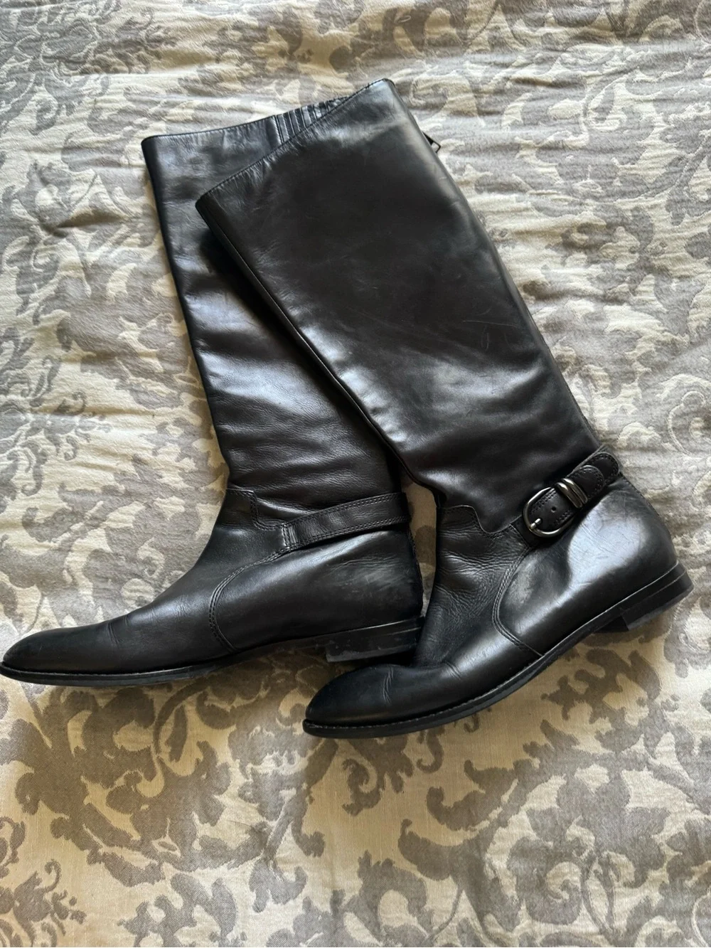 Via Spiga Black Women's Leather Knee-High Boots